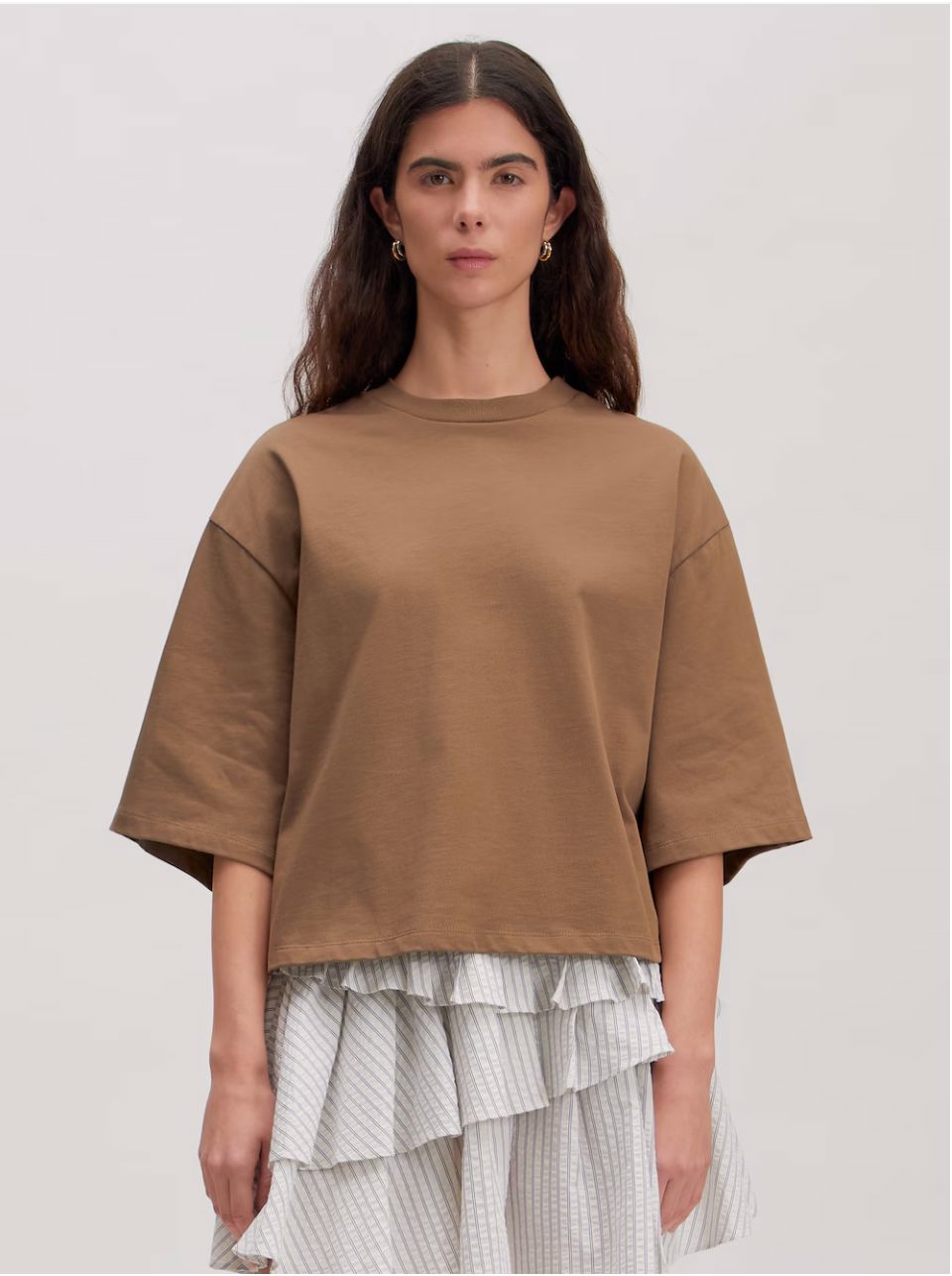 T shirt kaki taupe Enzo