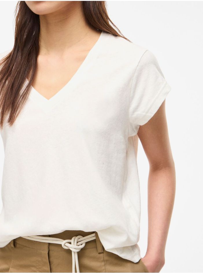 T shirt blanc col V Hanna