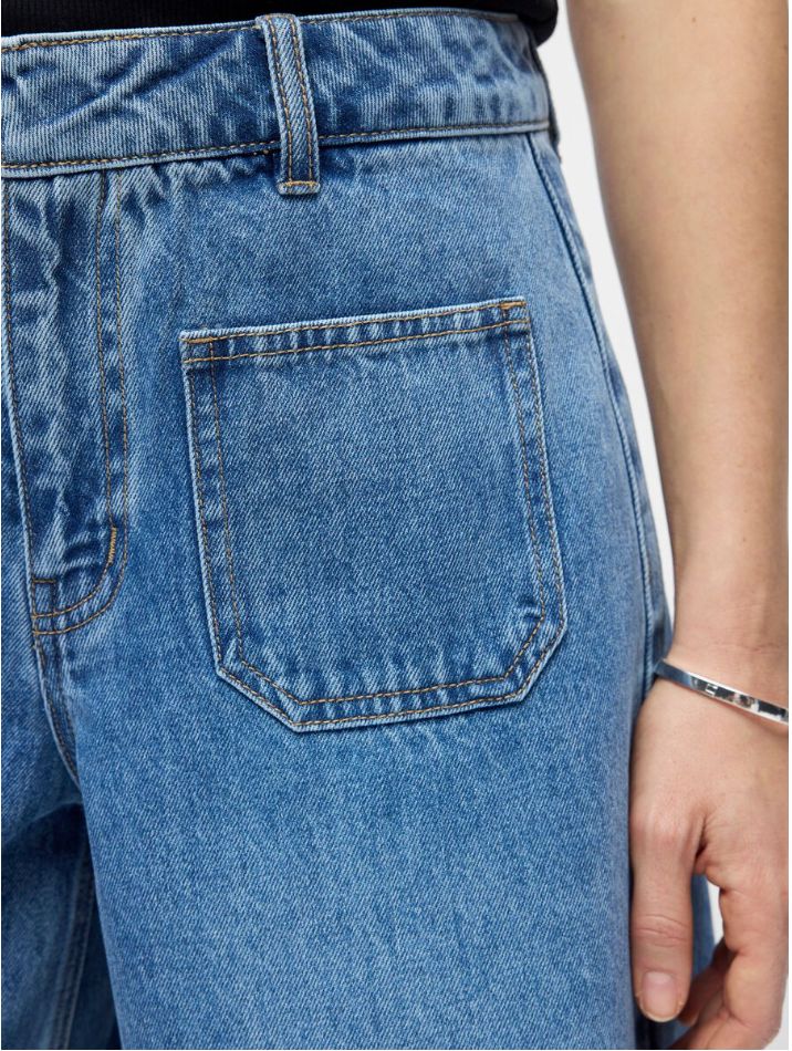 Jupe culotte denim poches plaquées Fulla