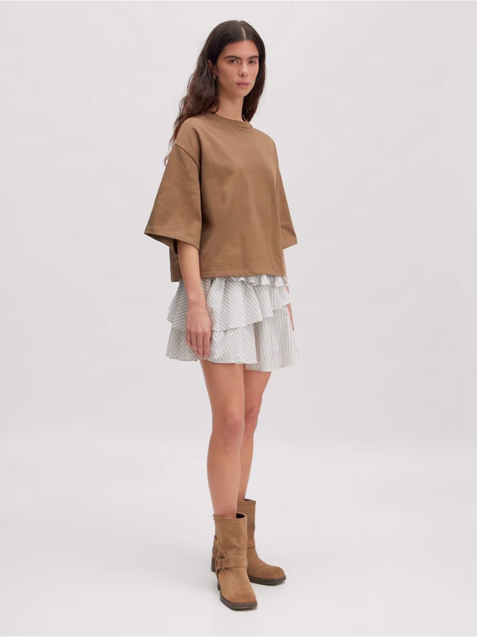 T shirt kaki taupe Enzo
