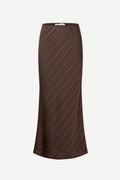 Jupe satinée chocolat Saagneta