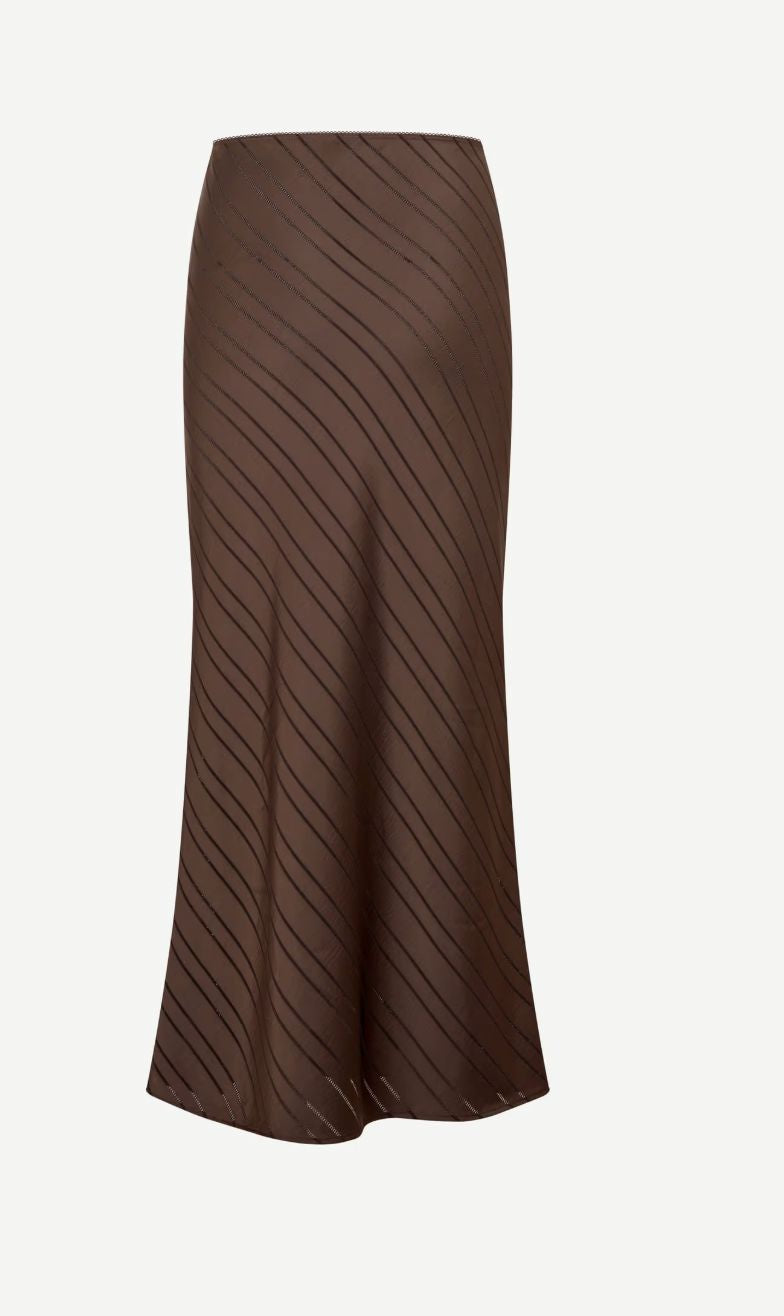 Jupe satinée chocolat Saagneta
